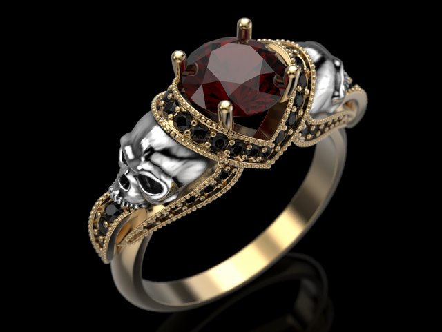 Skull engagement ring top