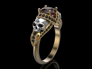 skull engagement ring Modèles 3D en vedette