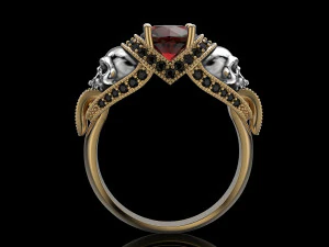 skull engagement ring 3D Print Model
