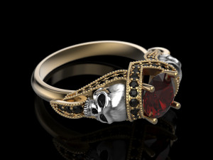 skull engagement ring Modèles 3D en vedette