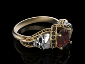 skull engagement ring 3D Print Model