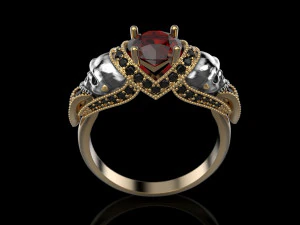 skull engagement ring 3D Print Model