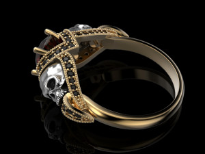 skull engagement ring Modèles 3D en vedette