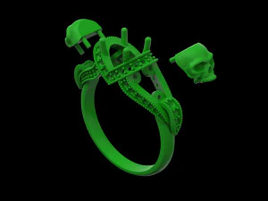 skull engagement ring 3D Print Model
