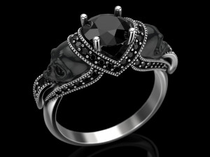 skull engagement ring Modèles 3D en vedette