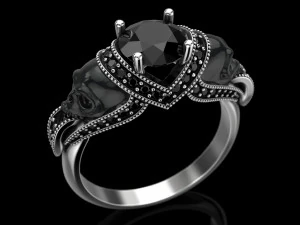skull engagement ring 3D Print Model