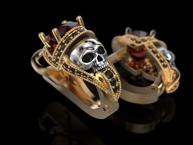 earrings for skull engagement ring 3D Print Model .c4d .max .obj .3ds .fbx .stl .blend