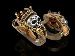 earrings for skull engagement ring Modelo de Impressão 3D