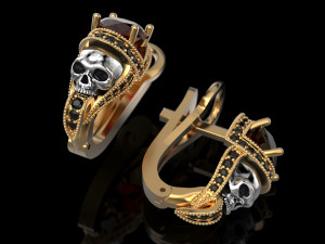 earrings for skull engagement ring 3D Принт Модель