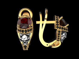 earrings for skull engagement ring 3D Print Model
