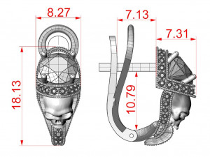 earrings for skull engagement ring 3D Принт Модель
