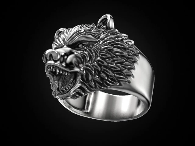 ring bear head 3D Print Model .c4d .max .obj .3ds .fbx .stl .blend 