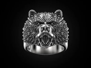 ring bear head 3D Print Model