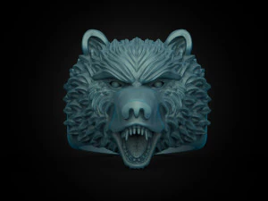 ring bear head 3D Print Model