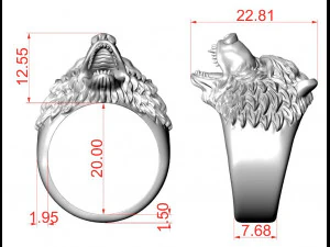 ring bear head 3D Print Model