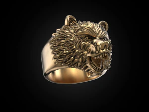 ring bear head 3D Print Model