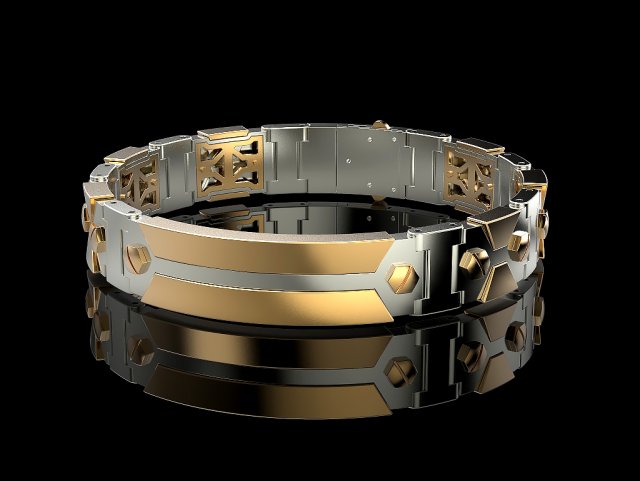 bracelet 3 3Dプリントモデル .c4d .max .obj .3ds .fbx .stl .blend 