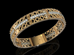 Bracelet gold and diamond 3D प्रिंट मॉडल