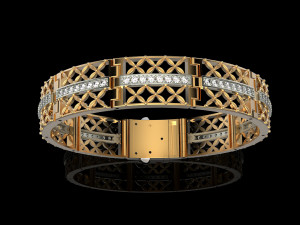Bracelet gold and diamond 3D Принт Модель