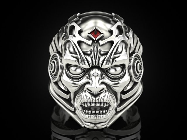 Monster Head Ring 3D Model .c4d .max .obj .3ds .fbx .stl .blend 