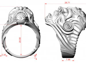 Monster Head Ring 3D Model