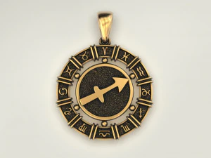12 Zodiac Signs Horoscope Charm Pendant 2 3D Print Model