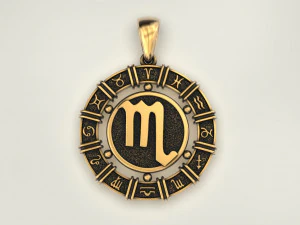 12 Zodiac Signs Horoscope Charm Pendant 2 3D Print Model