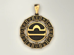 12 Zodiac Signs Horoscope Charm Pendant 2 3D Print Model