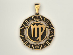 12 Zodiac Signs Horoscope Charm Pendant 2 Modello di stampa 3D