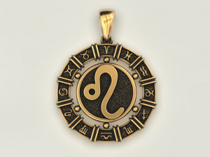 12 Zodiac Signs Horoscope Charm Pendant 2 Modello di stampa 3D