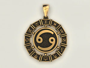 12 Zodiac Signs Horoscope Charm Pendant 2 3D Print Model