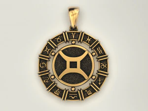 12 Zodiac Signs Horoscope Charm Pendant 2 3D Print Model
