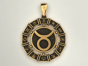 12 Zodiac Signs Horoscope Charm Pendant 2 3D Print Model