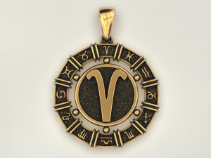 12 Zodiac Signs Horoscope Charm Pendant 2 Modello di stampa 3D