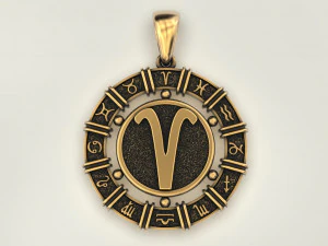 12 Zodiac Signs Horoscope Charm Pendant 2 3D Print Model