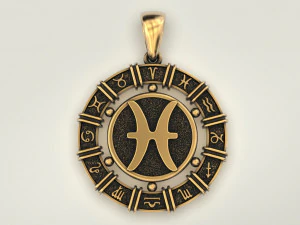 12 Zodiac Signs Horoscope Charm Pendant 2 3D Print Model