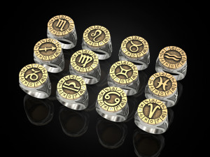 12 Zodiak Ring 3D Принт Модель