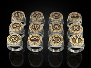 12 Zodiak Ring 3D Принт Модель
