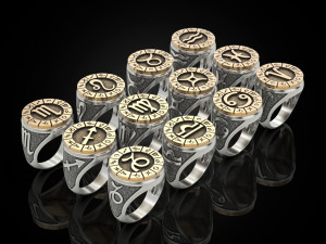 12 Zodiak Ring 3D Принт Модель