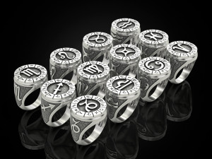 12 Zodiak Ring 3D Принт Модель