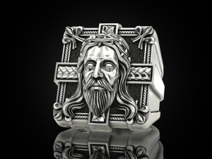 Mens ring Jesus 3D Print Model
