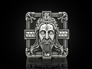 Mens ring Jesus 3Dプリントモデル