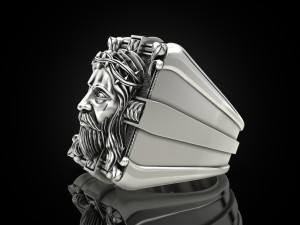 Mens ring Jesus 3Dプリントモデル