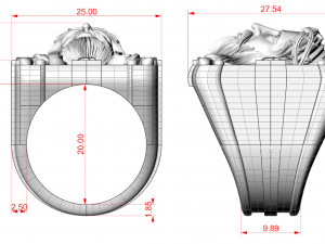 Mens ring Jesus 3Dプリントモデル