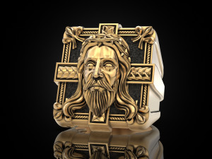 Mens ring Jesus 3Dプリントモデル