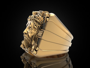 Mens ring Jesus 3Dプリントモデル