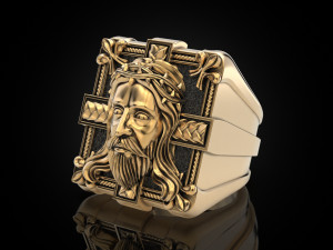 Mens ring Jesus 3Dプリントモデル