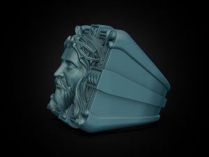 Mens ring Jesus 3Dプリントモデル