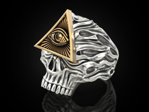 All seeing eye skull ring Modello di stampa 3D