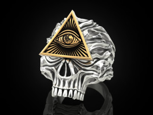 All seeing eye skull ring Modello di stampa 3D